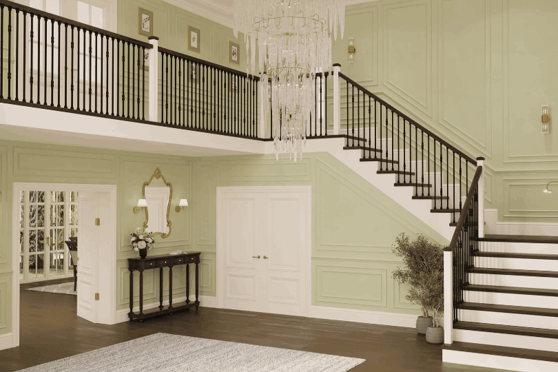 Franklin Hills hallway finished in Garden State Lumber trim