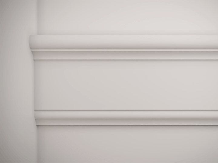 Chair rail along a staircase