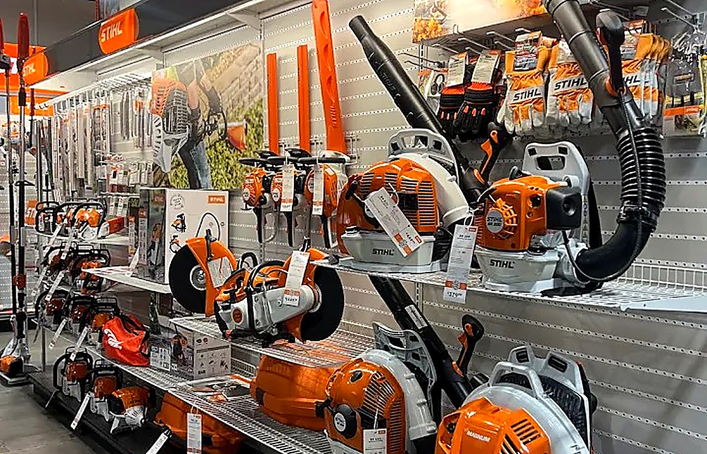 Photograph of the STIHL display in the store