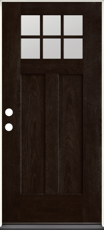 Therma-Tru single entry door unit in Dark Elm with grid glass