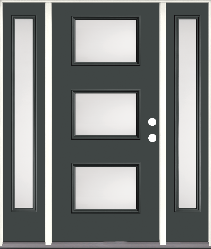 Therma-Tru entry door in Peregrine with two sidelights