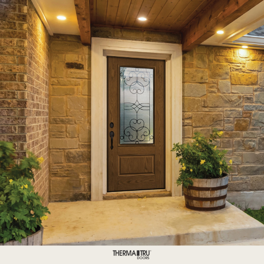 Fiber-Classic entry door on a traditional home