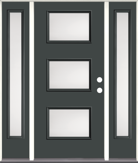 Therma-Tru door with decorative glass sidelites