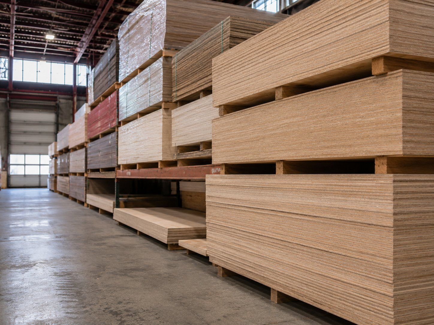 Stacked inventory in the Millhurst Trading warehouse